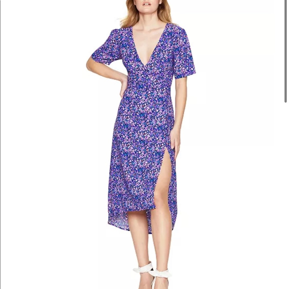NEW BCBGeneration - V-Neck Side-Slit Midi Dress - Floral - 2